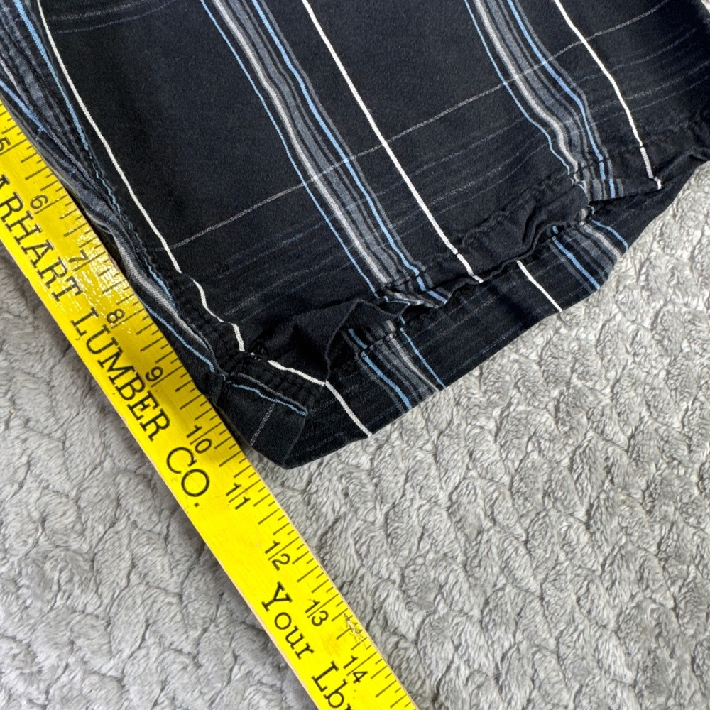 OTB Mens 32 Black White/Blue Striped Casual Flat Front Casual Dress Shorts - Picture 6 of 10